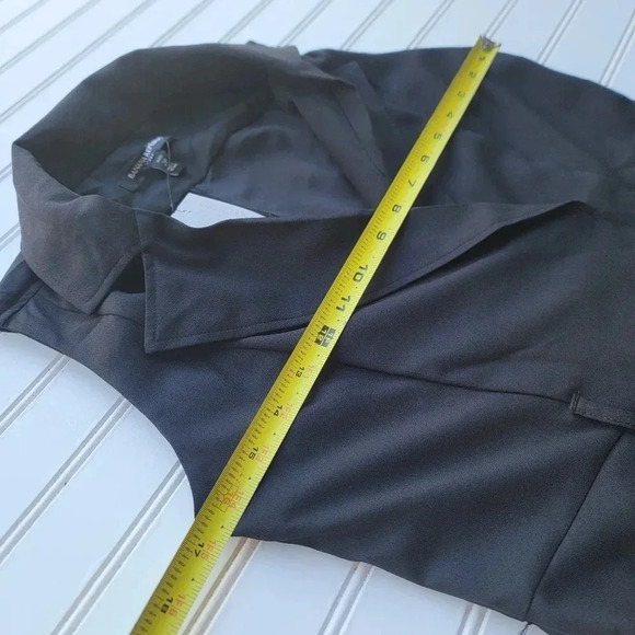 NWT $79 Banana Republic Dress Womens Black Faux Wrap Up Collared Work Petite 2P - Picture 12 of 13